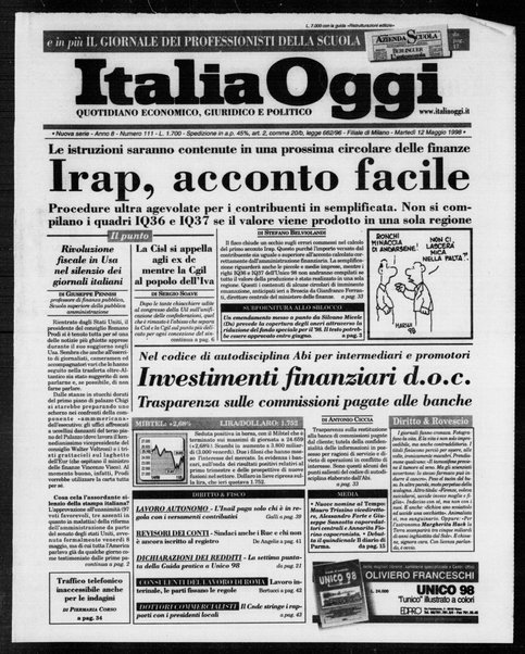 Italia oggi : quotidiano di economia finanza e politica